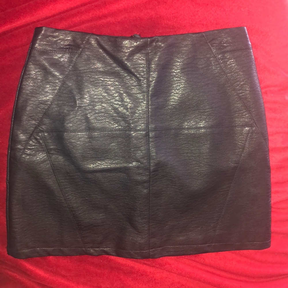 Black leather skirt